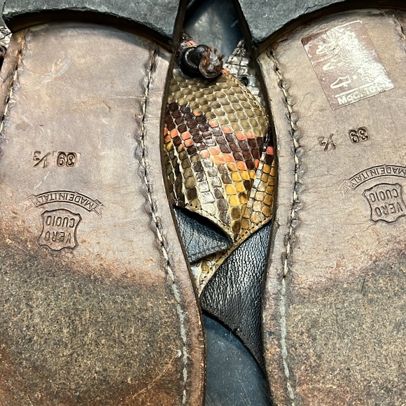 Fortuna Valentino Snakeskin Sandals 39.5 - Picture 10 of 15